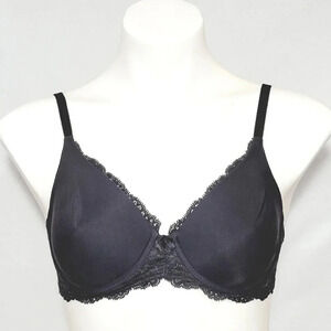 34C‎ Victoria's Secret Lace Trimmed Full Cover UW Bra Black